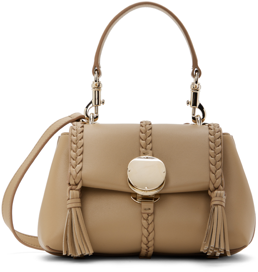 Shop Chloé Taupe Penelope Mini Soft Bag In 20g Argil Brown