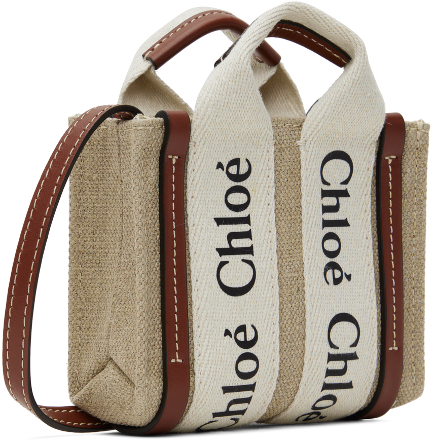 Chloé Beige Woody Nano Bag In 90u White - Brown 1