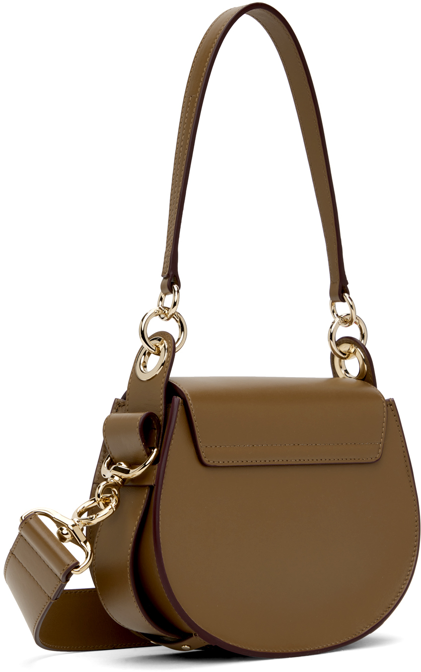 Chloé Tess Small Saddle Crossbody Bag In 29x Dark Nut