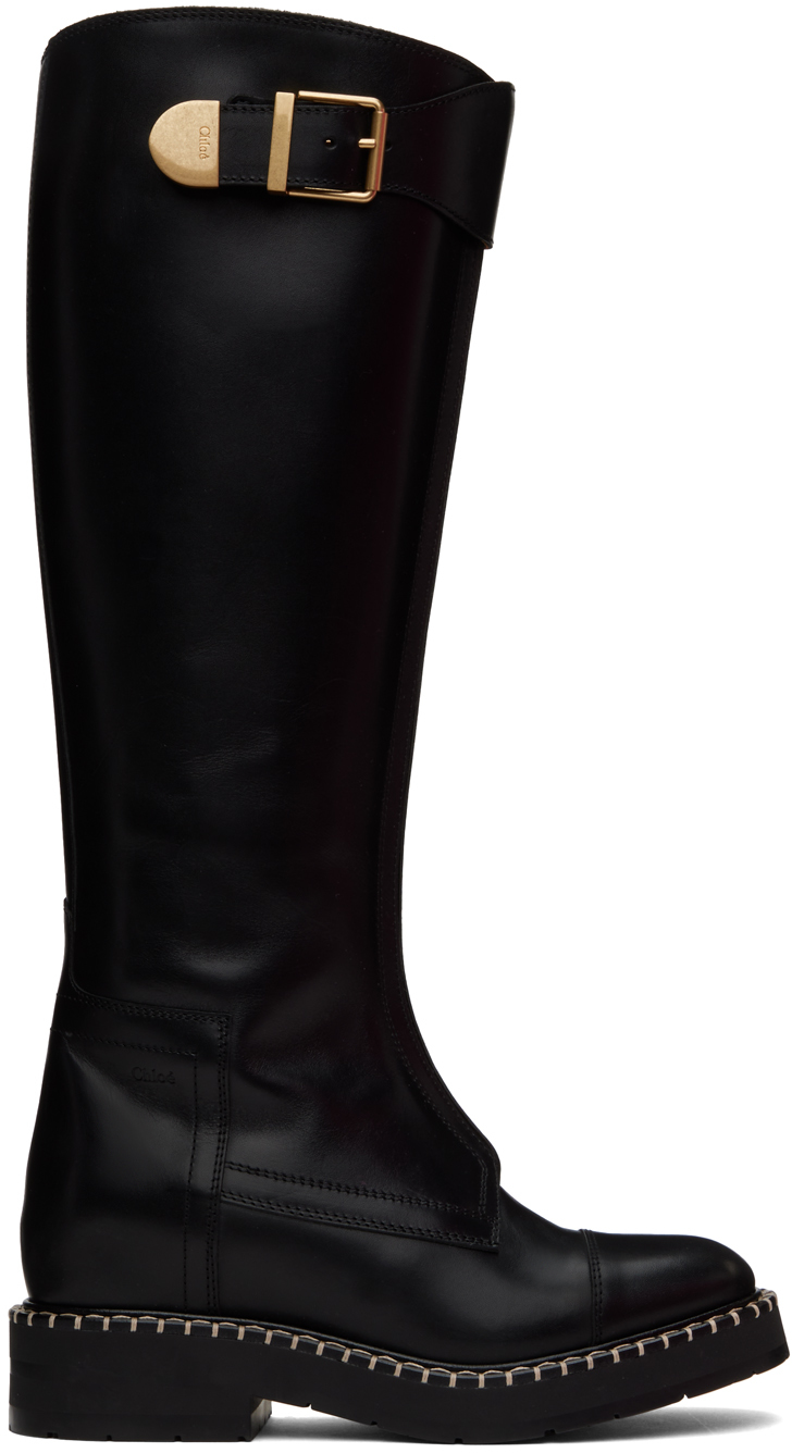 Shop Chloé Black Noua High Boots In 001 Black