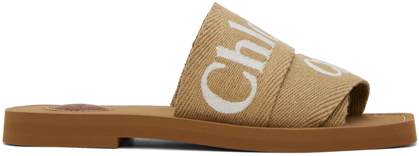 Shop Chloé Beige Woody Sandals In 24j Desert Beige