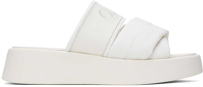 Chloé White Mila Sandals In 106 Crystal White