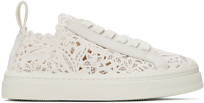 Chloé Off-white Lauren Sneakers In 101 White