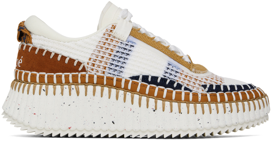 Shop Chloé Multicolor Nama Sneakers In 646 Ginger Red