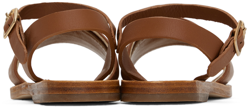 Chloé Kids Brown Embroidered Sandals In 33a Brown