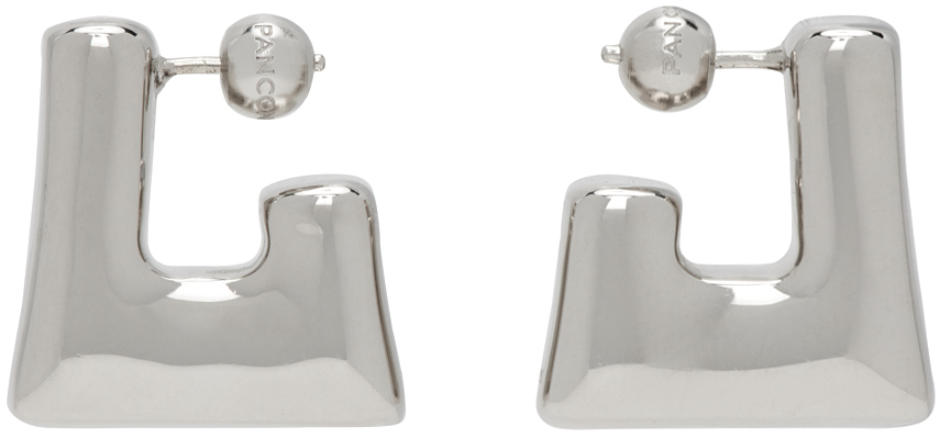 Panconesi Silver Cubo Earrings In Metallic