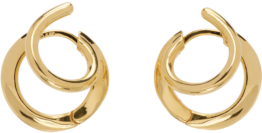 Panconesi Gold Stellar Hoop Earrings In Brass Gold