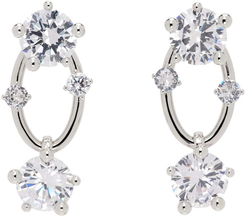 Silver Diamanti Drop Earrings