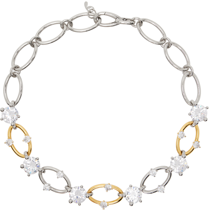 Panconesi Silver & Gold Diamanti Chain Necklace In Metallic