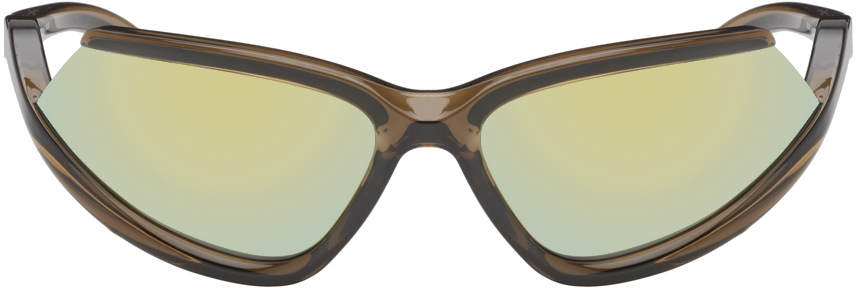 Brown Extreme Mirror Geometrical Sunglasses