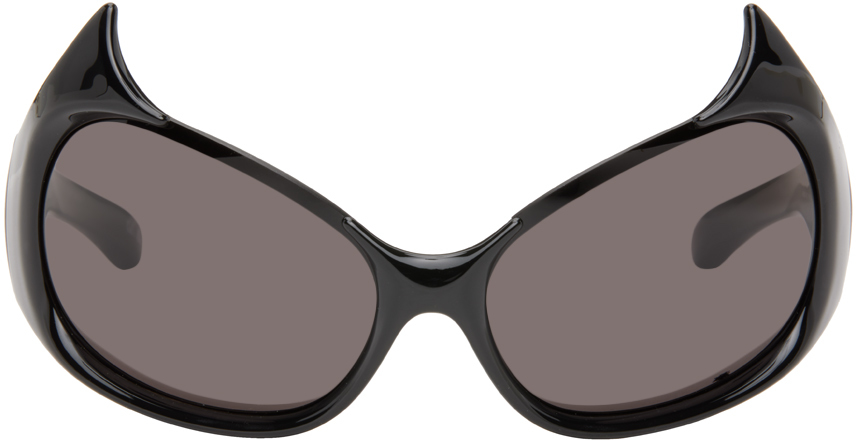 Balenciaga: Black Gotham Cat Sunglasses | SSENSE