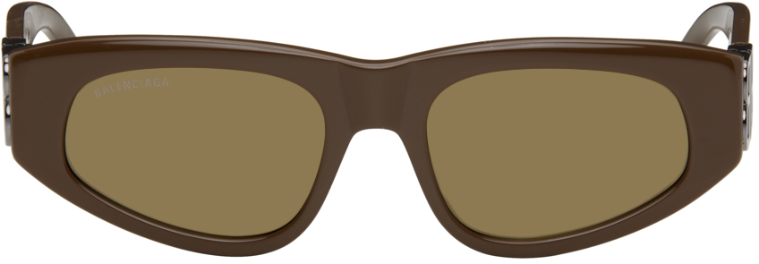 Balenciaga Brown Dynasty D-frame Sunglasses In 020 Brown
