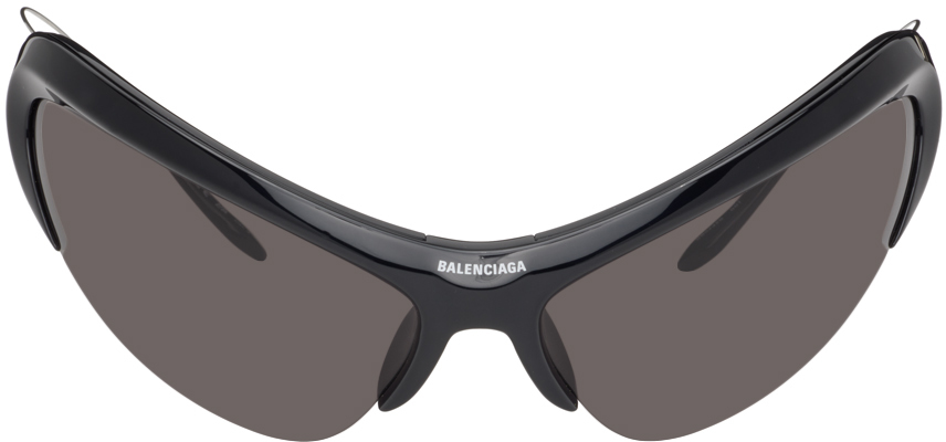 Balenciaga Black Wire Cat Sunglasses In 001 Shiny Black