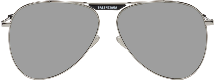 Balenciaga Silver Aviator Sunglasses
