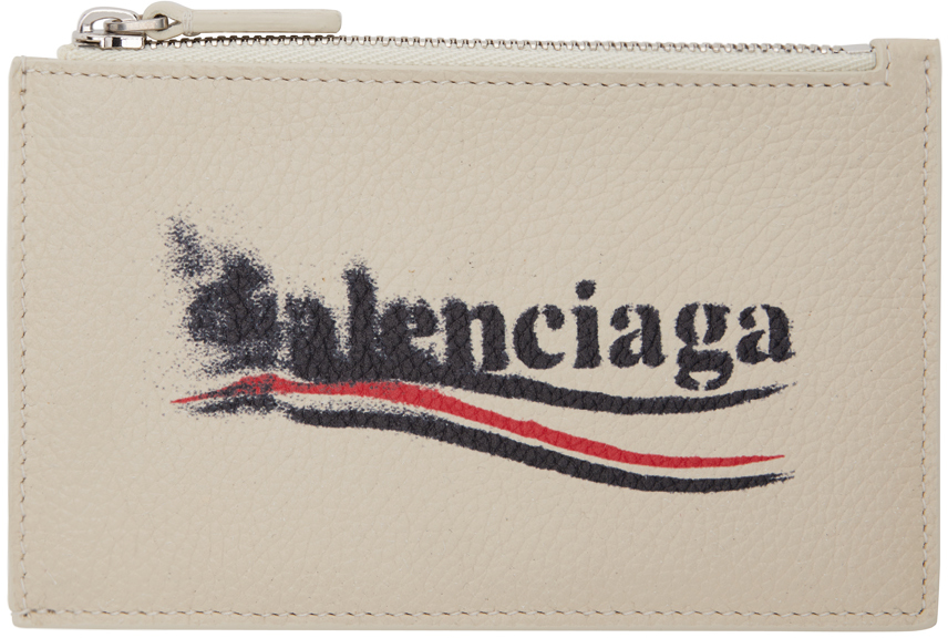 Shop Balenciaga Off-white Cash Large Long Card Holder In 9224 Ecru