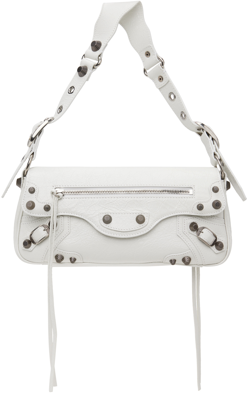 White Le Cagole Small Sling Bag by Balenciaga on Sale