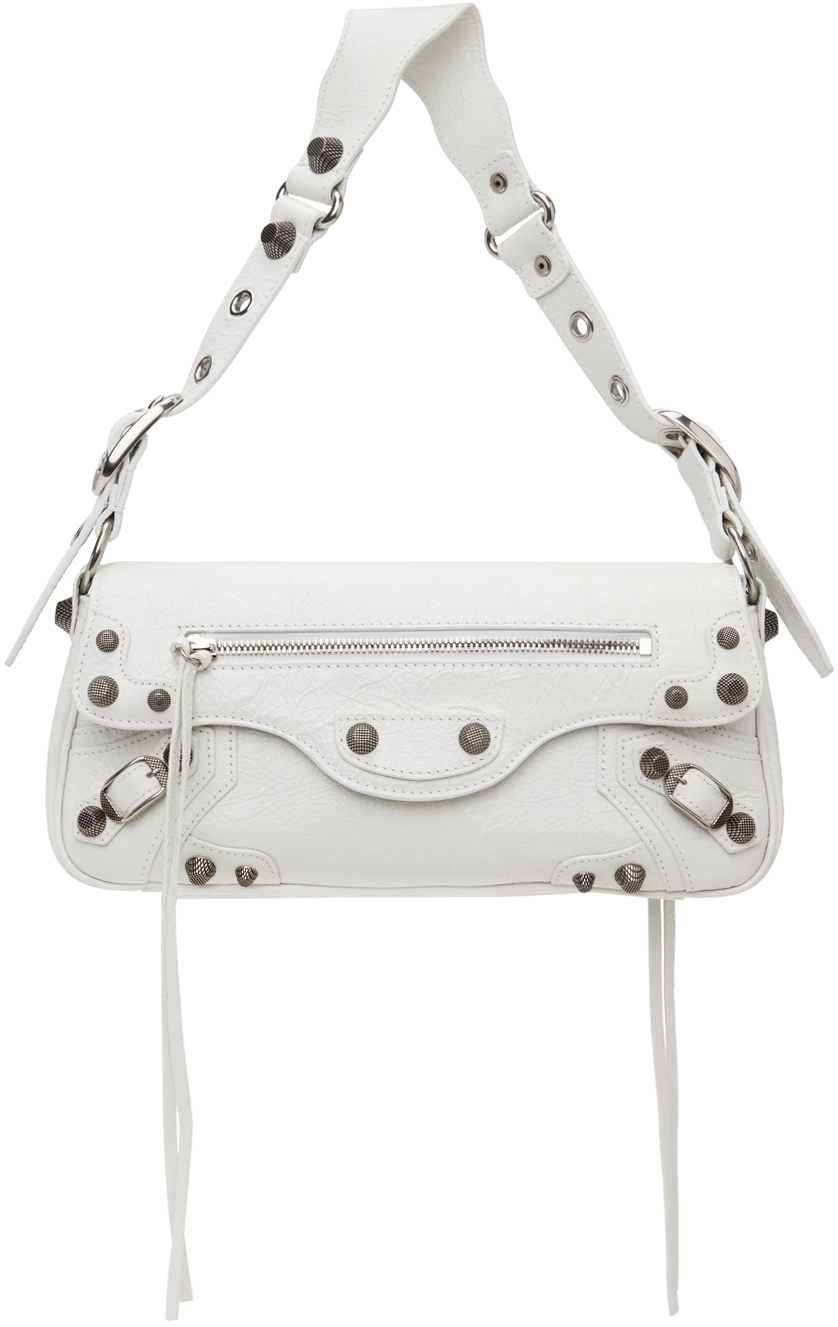 Shop Balenciaga White 'le Cagole' Small Sling Bag In 9104 Optic White