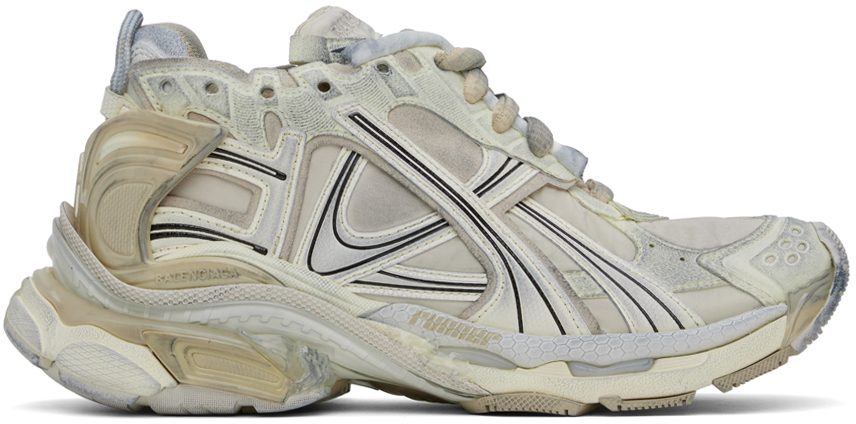 Shop Balenciaga Beige Runner Sneakers In 9797 Beige Mix