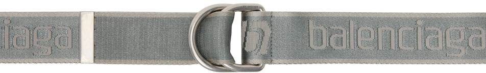 Balenciaga Gray D-ring Belt In 1461 Dk Grey/lt Grey