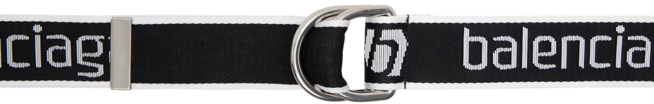 Black & White D Ring Belt