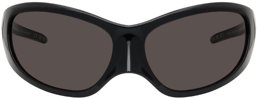 Balenciaga Black Skin Xxl Sunglasses In Black-black-grey