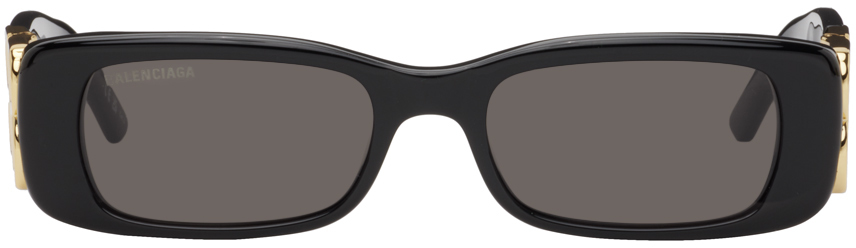 BB Monogram Oval Sunglasses in Black - Balenciaga