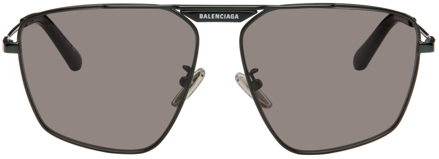 Balenciaga Black Tag 2.0 Navigator Sunglasses In Grey-grey-grey