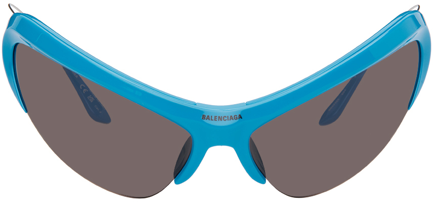 Balenciaga Blue Wire Cat Sunglasses In Light-blue-silver-gr
