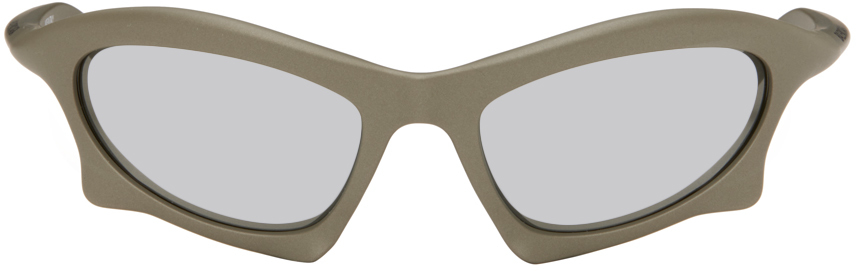Balenciaga Gray Bat Sunglasses In Ruthenium-ruthenium-