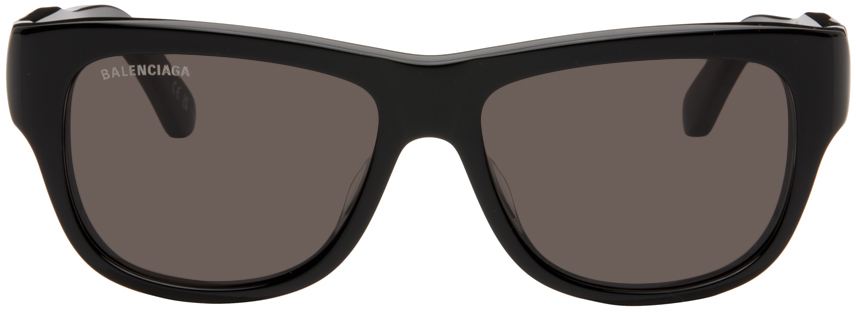 Shop Balenciaga Black Square Sunglasses In Black-black-grey