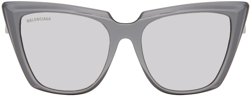 Balenciaga Silver Cat-eye Sunglasses In Silver-silver-silver