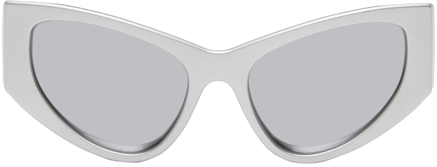 Balenciaga Silver Led Frame Sunglasses In Silver-silver-grey