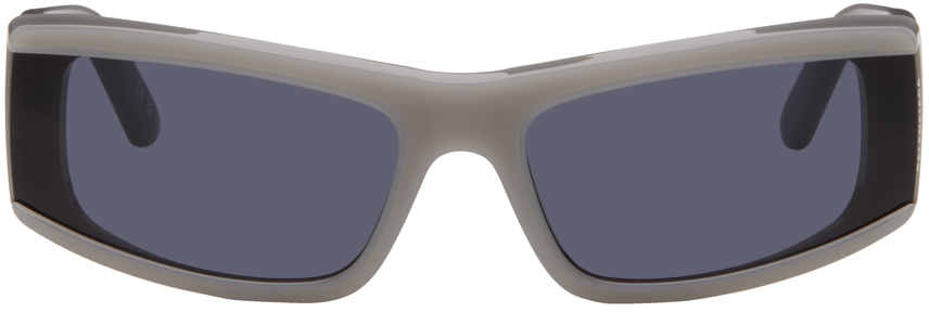 Balenciaga Gray Rectangular Sunglasses In Grey-grey-blue