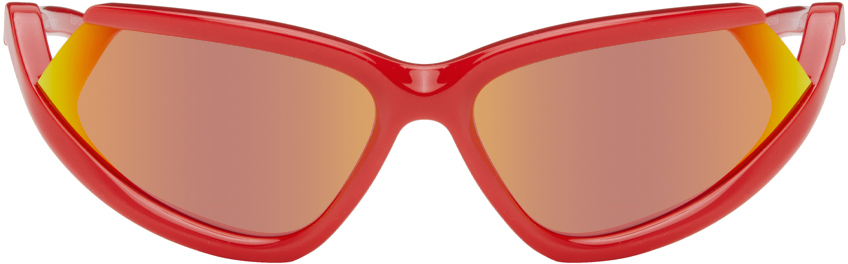 Balenciaga Red Side Xpander Sunglasses In Red-red-red