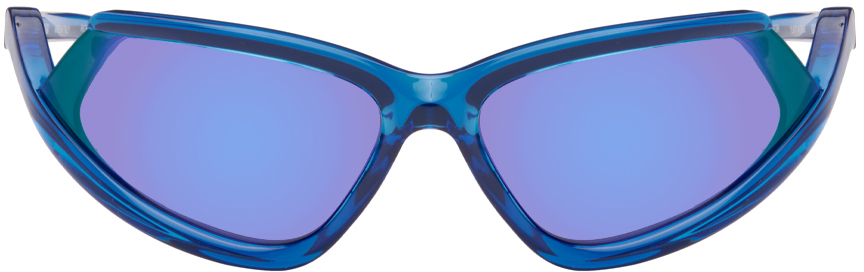 Balenciaga Blue Side Xpander Sunglasses In Blue-blue-violet