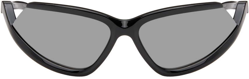 Balenciaga Black Side Xpander Sunglasses In Black-black-silver