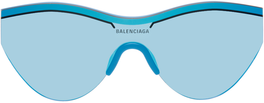 Balenciaga Blue Shield Sunglasses In Light-blue-light-blu