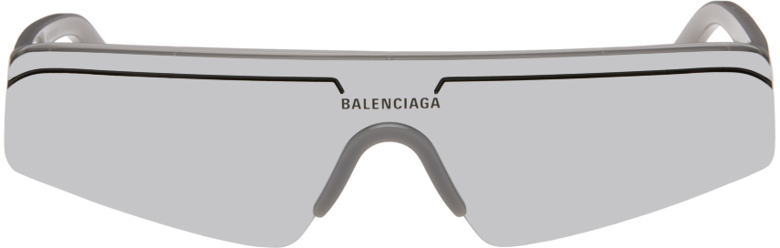 Balenciaga Gray Ski Sunglasses In Burgundy-burgundy-tr