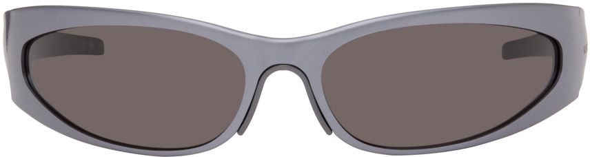 Balenciaga Gray Wraparound Sunglasses In Grey-grey-grey