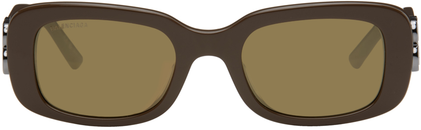 Brown Rectangular Sunglasses