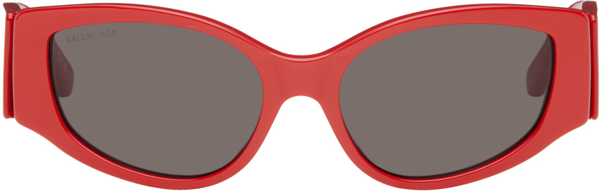 Balenciaga Red Cat-eye Sunglasses In Red-red-grey