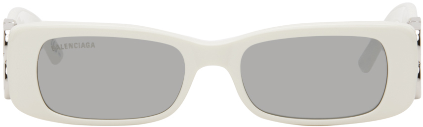 Balenciaga White Dynasty Sunglasses In White-silver-silver