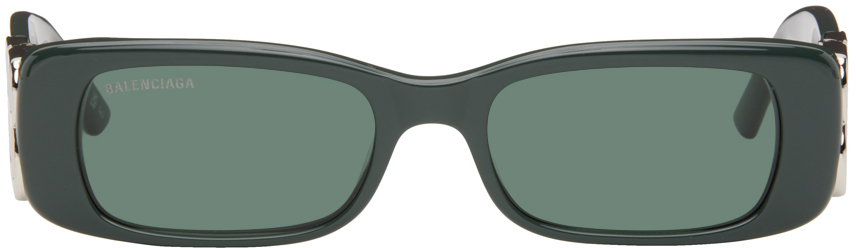 Balenciaga Green Dynasty Sunglasses In Green-silver-green