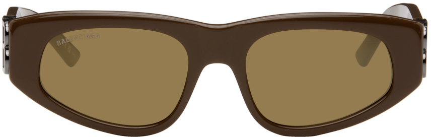 Balenciaga Brown Dynasty D-frame Sunglasses In Brown-ruthenium-bron