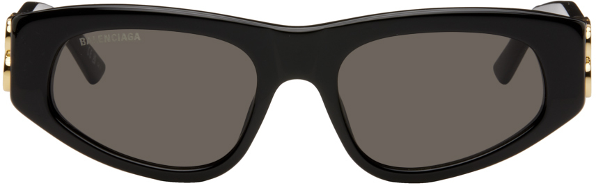 Balenciaga Black Dynasty D-frame Sunglasses In Black-gold-grey