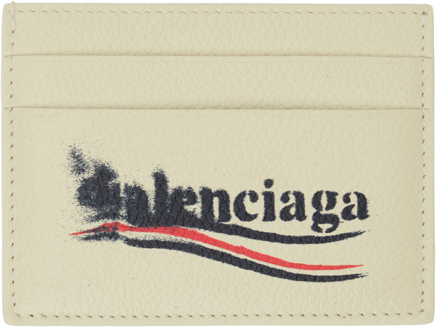 Shop Balenciaga オフホワイト Cash カードケース In Ecru