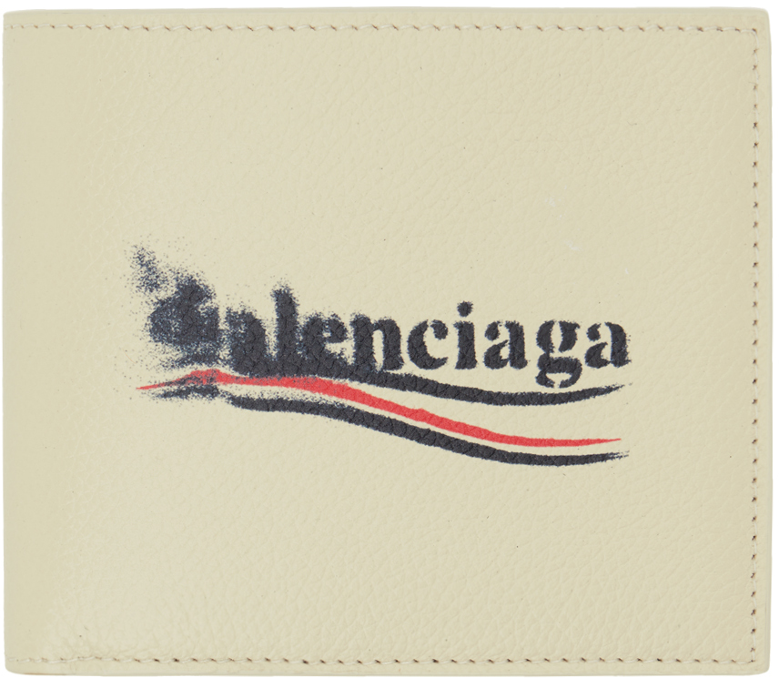 Shop Balenciaga オフホワイト Cash スクエア 財布 In Ecru