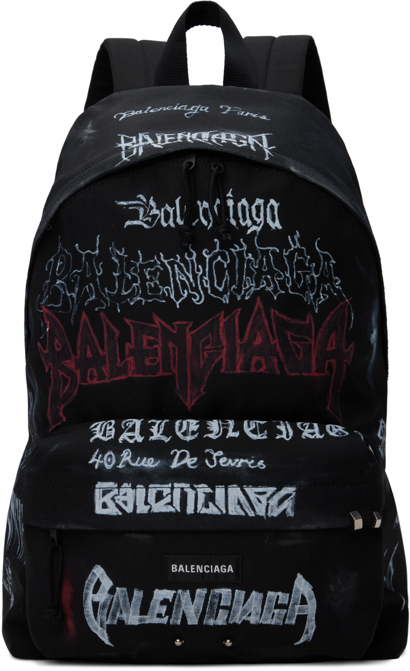 Shop Balenciaga Black Explorer Backpack In 1000 Black
