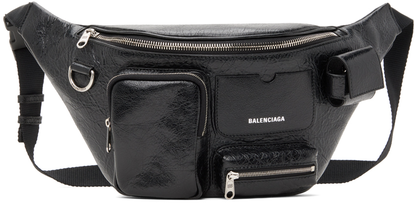 Shop Balenciaga Black Superbusy Belt Bag In 1000 Black