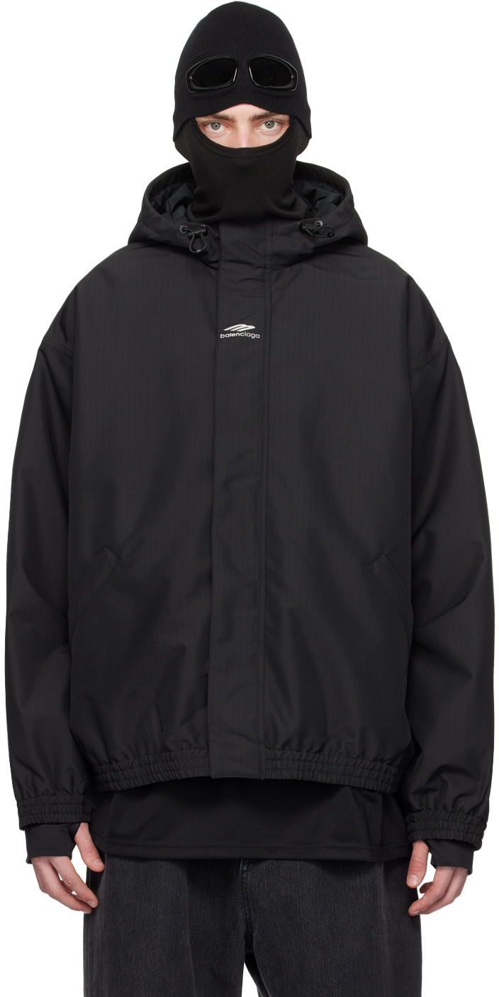 Shop Balenciaga Black 3b Sports Icon Ski Jacket